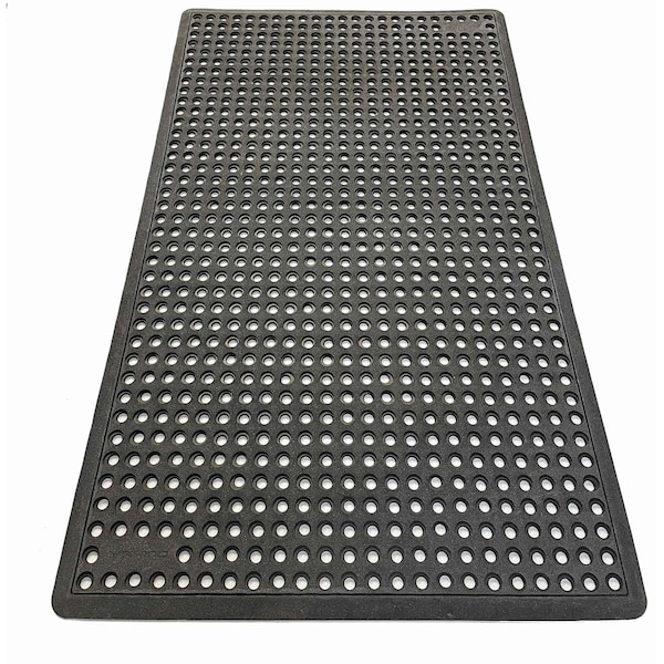 Rhino Mats G-Series Drainage Mat, Rubber, Drainage Holes, 3 ft W x 5 ft L, Green G-3660G - main